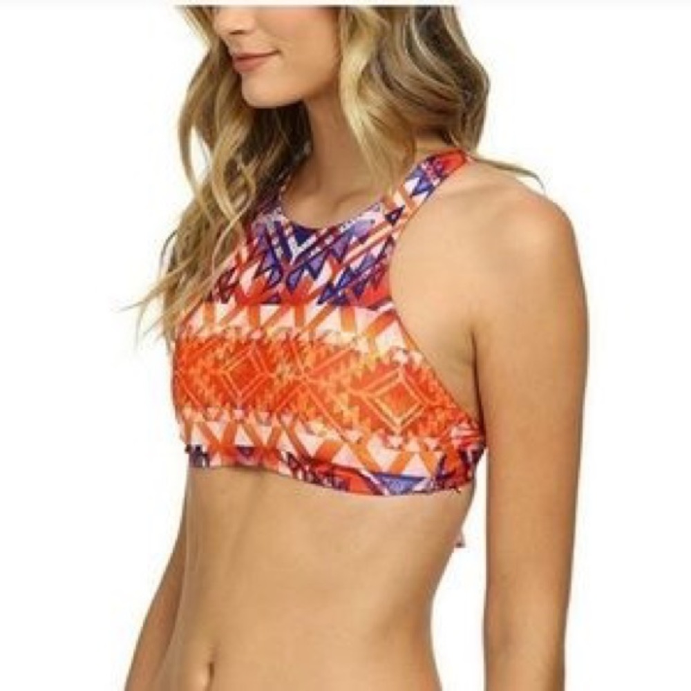 Becca High Neck Aztec Bikini Top
